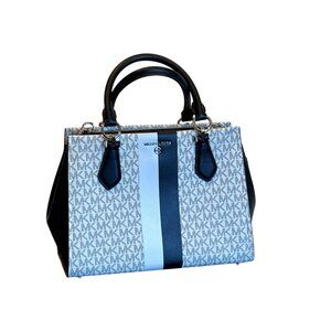 Michael Kors Logo Marilyn Medium Satchel Optic White Black